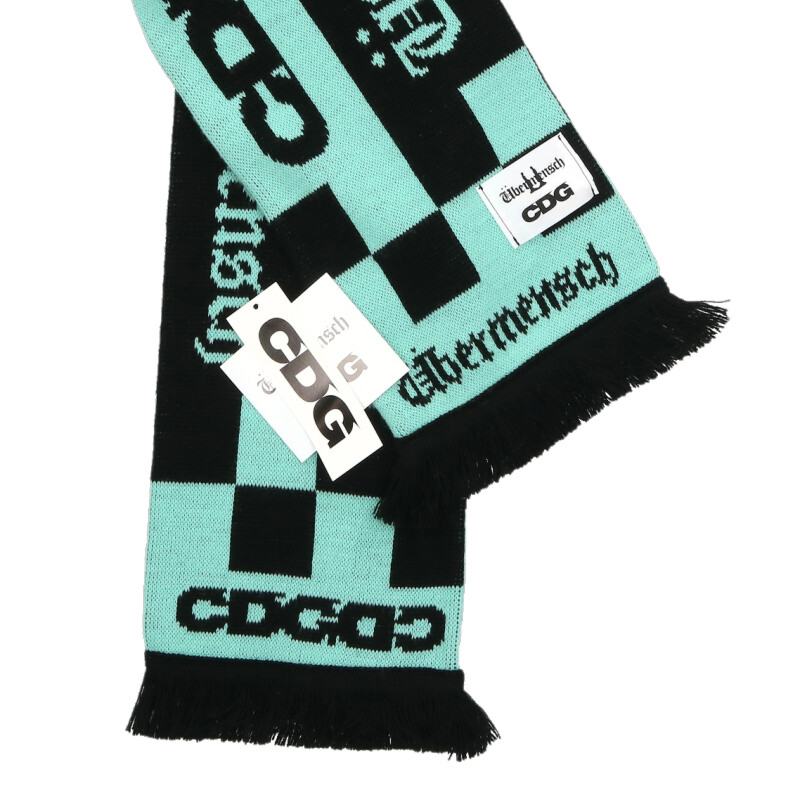 CDG Ubermensch Logo Acrylic Scarf Black Blue Size ONE SIZE