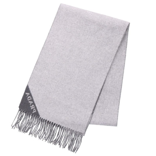 PRADA Double Cashmere Scarf Gray Size ONE SIZE