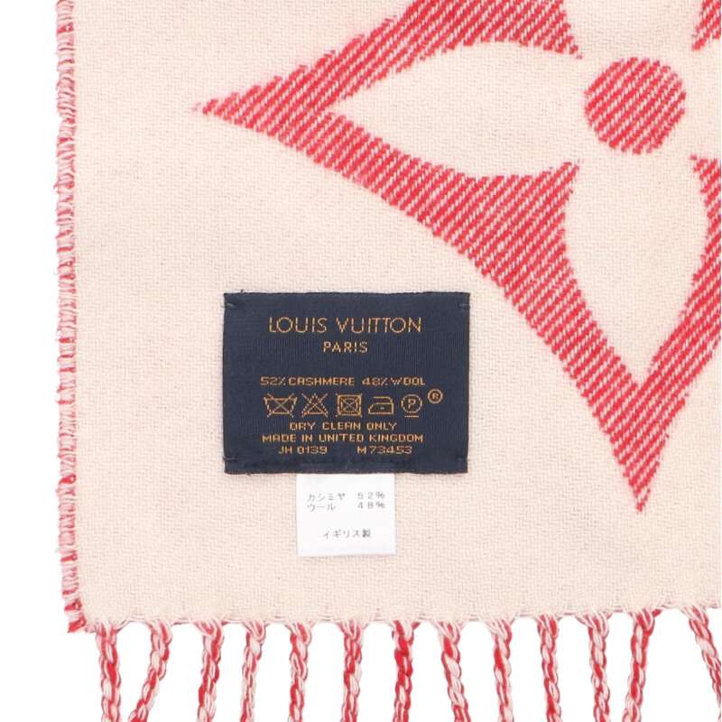 Louis Vuitton Monogram scarf Red x White