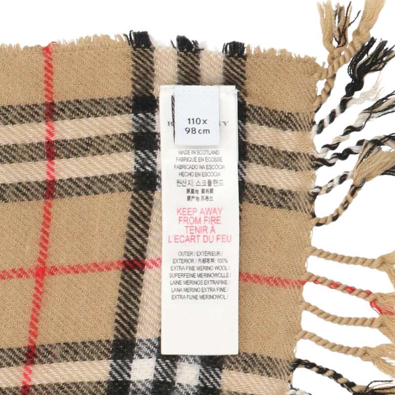 Burberry Nova Check Wool Muffler Brown Size ONE SIZE