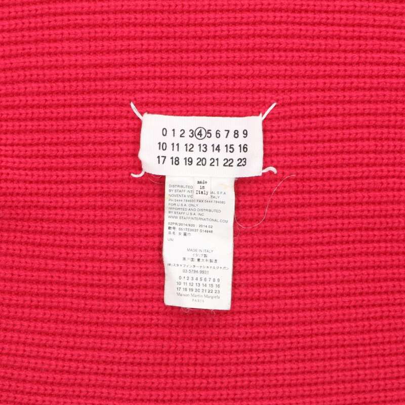 Maison Margiela 14AW 4-Stitch Wool Scarf Red Size ONE SIZE