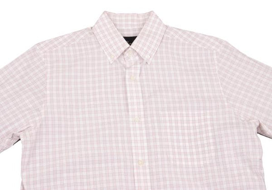 Papas Cotton Check Button Down Shirt White Multi Size M