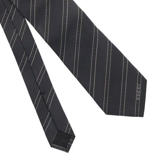GUCCI Logo Silk Tie Black Size ONE SIZE