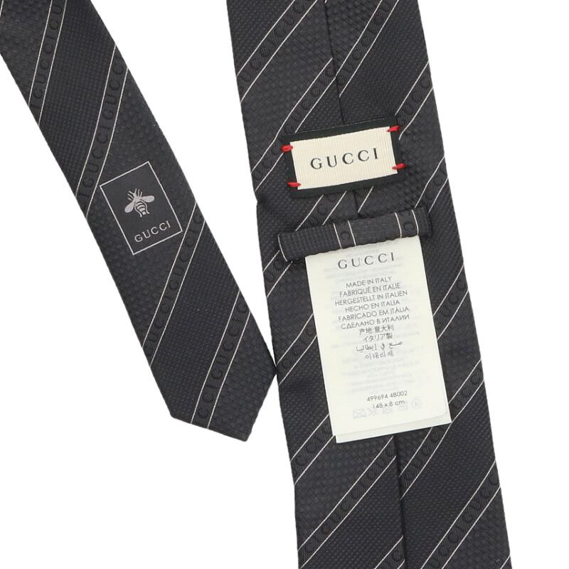 GUCCI Logo Silk Tie Black Size ONE SIZE