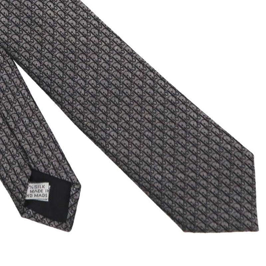 DIOR Oblique Silk Tie Gray Size ONE SIZE