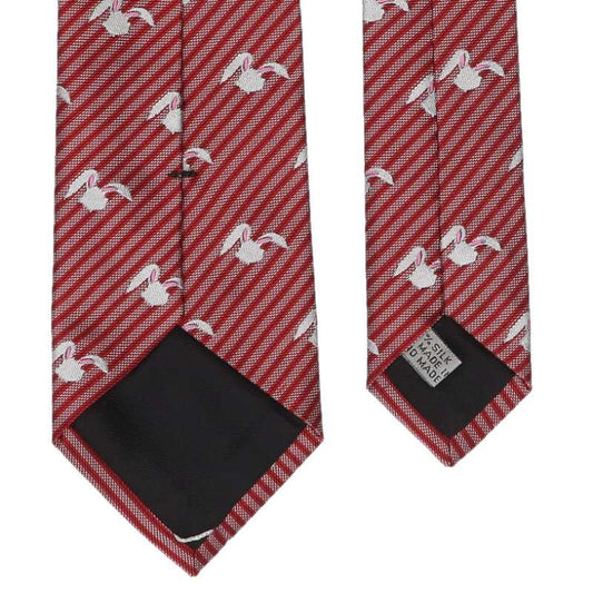 DIOR Red All-Over Striped Silk Tie Size ONE SIZE