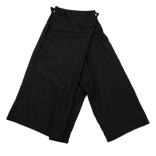 ISSEY MIYAKE Silk Cupro Asymmetrical Pants Black Size M