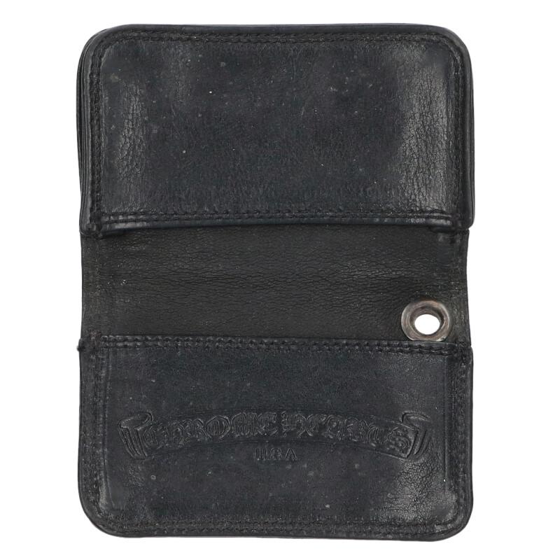 Chrome Hearts Leather Card Case Black/Silver Size ONE SIZE