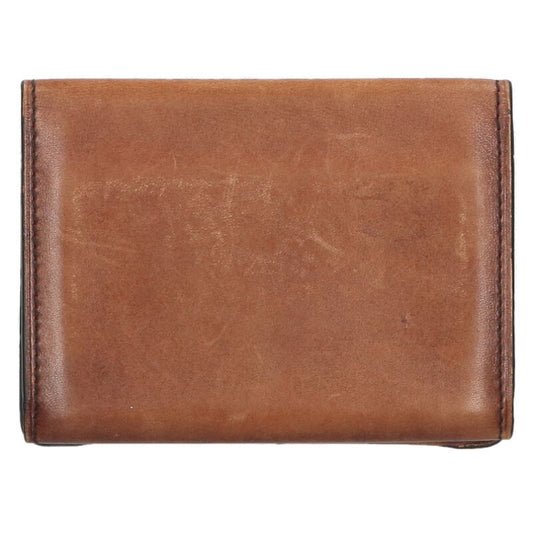 Berluti Calligraphy Leather Card Case Brown Size ONE SIZE