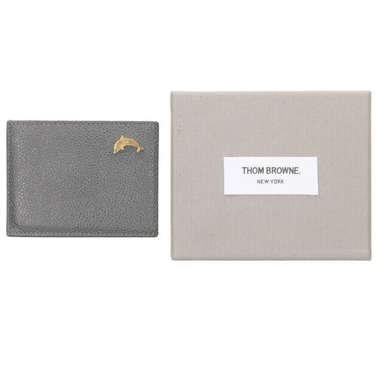 THOM BROWNE Dolphin Motif Card Holder Gray Card Case Size ONE SIZE