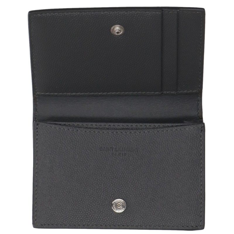 SAINT LAURENT PARIS Leather Card Case Grey