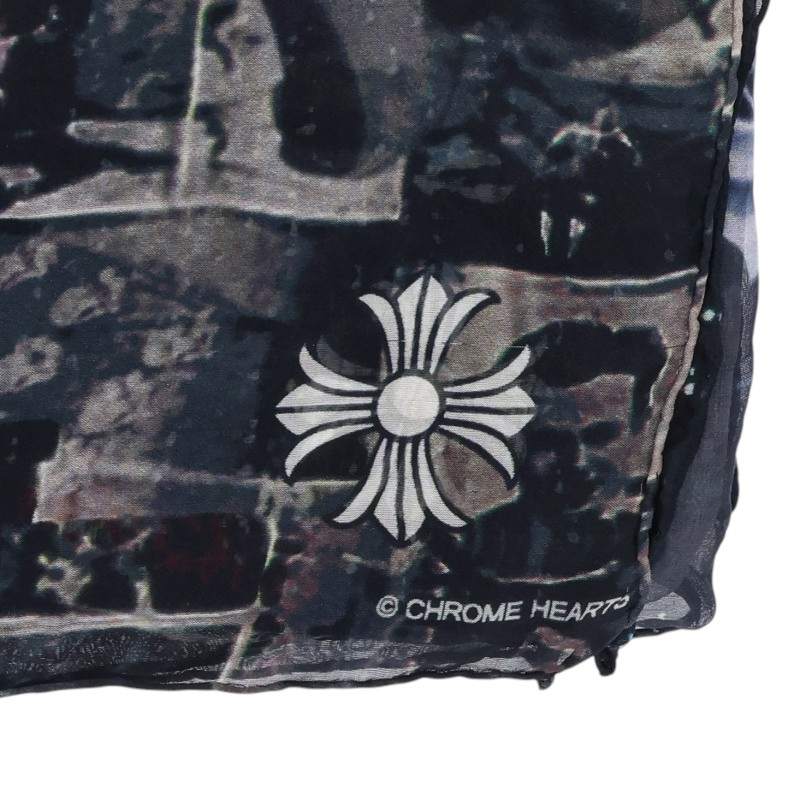 Chrome Hearts Rolling Stones Silk Scarf Black/Multi Ring