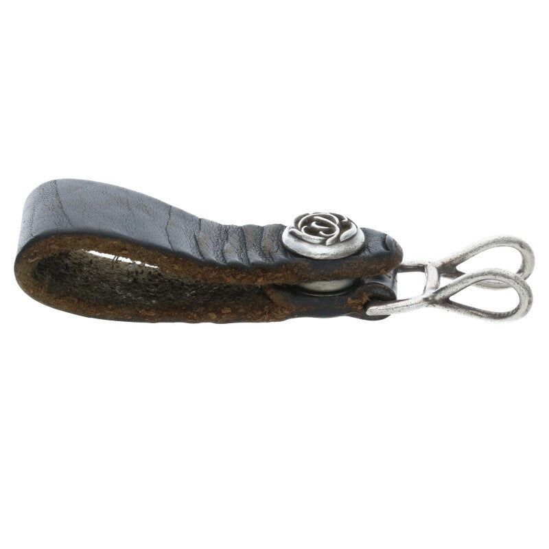 Chrome Hearts Floral Ball Button Leather Belt