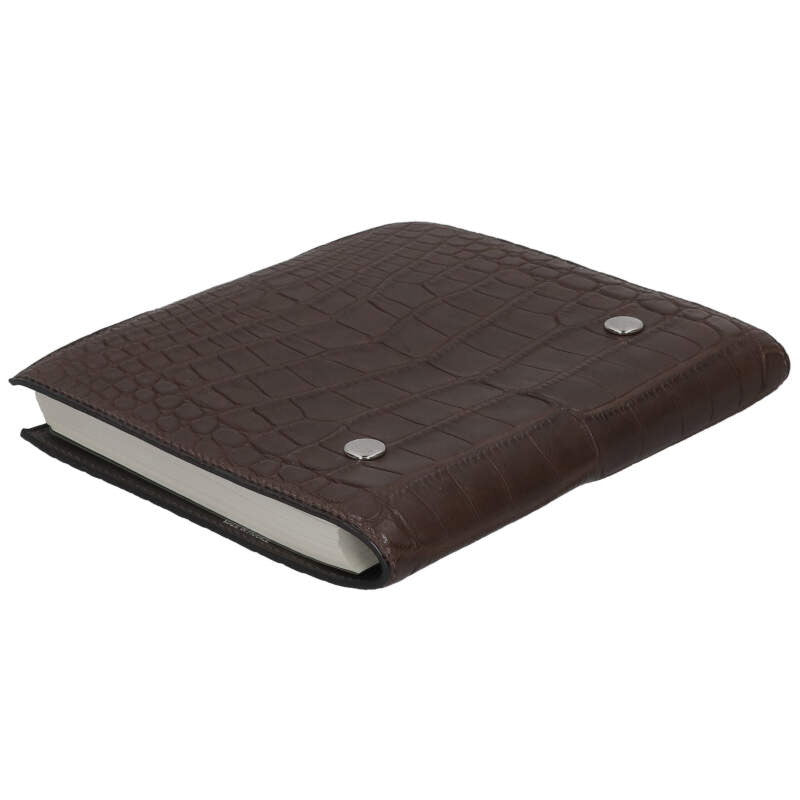HERMES Ulysse PM Alligator Leather Agenda Brown