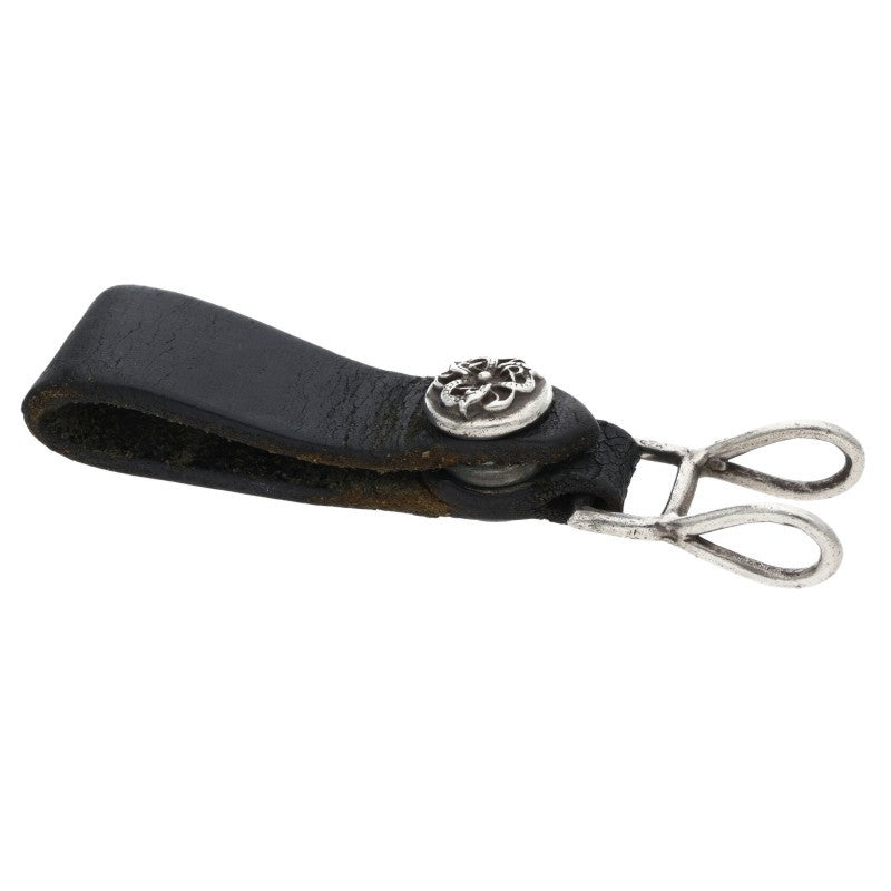 Chrome Hearts Floral Button Leather Loop Black Belt Size ONE SIZE