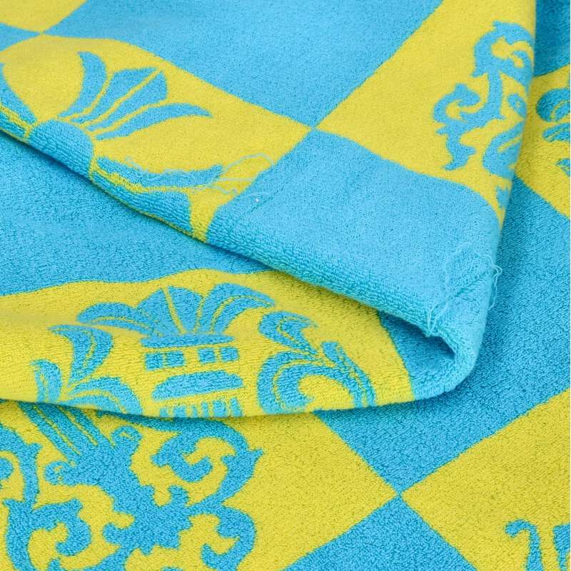 Chrome Hearts Logo All-Over Beach Towel Light Blue Yellow