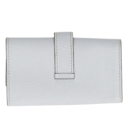 HERMES Bearn T Stamp Silver HW 4-Hook Key Case Gray/Silver