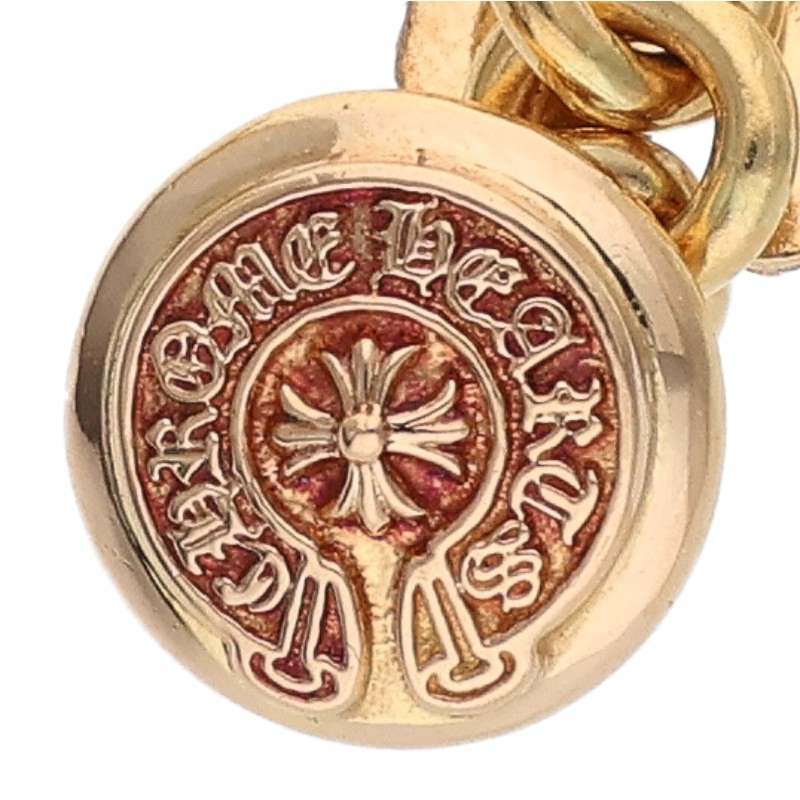 Chrome Hearts 22K CH Plus Pave Diamond Gold Cufflinks