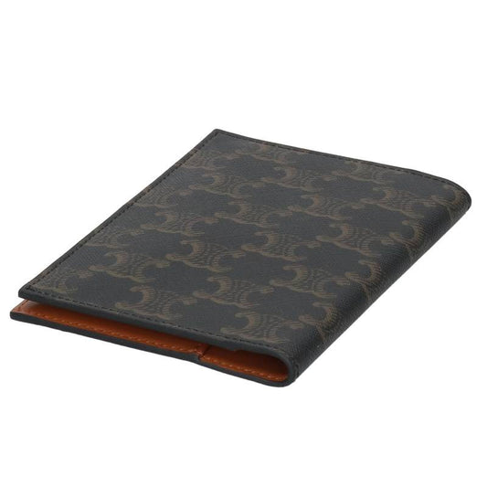 CELINE Triomphe Canvas Passport Holder Brown Size ONE SIZE