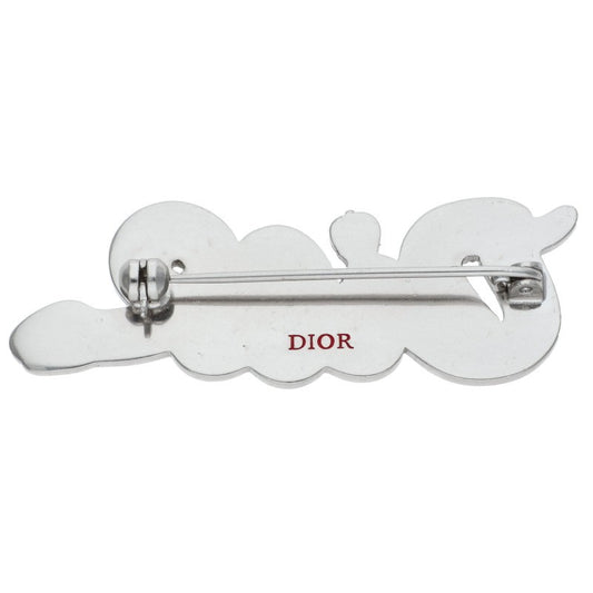 DIOR KAWS Snake Logo Brooch Silver