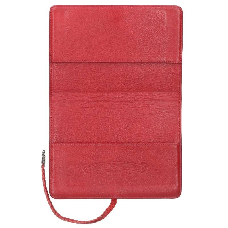 Chrome Hearts Red Leather Cross Ball Agenda Cover