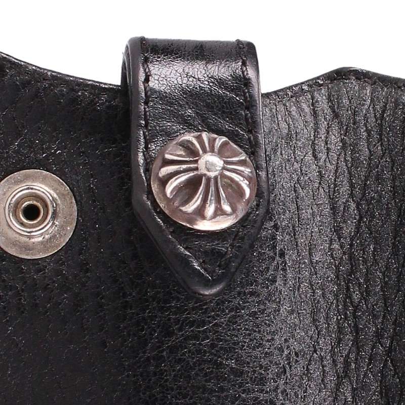 Chrome Hearts Cross Ball Button Leather Key Case