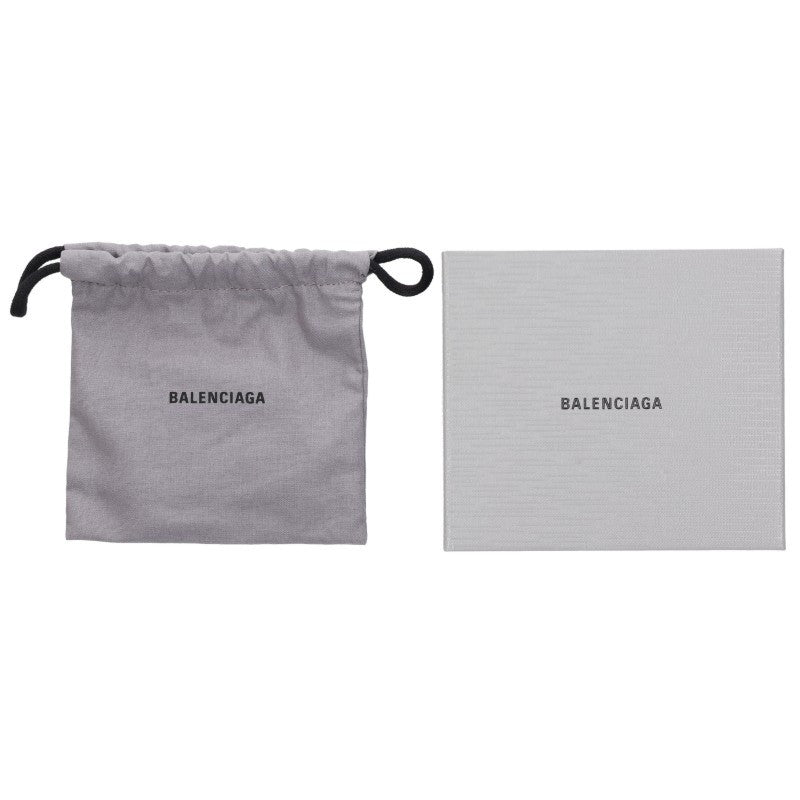BALENCIAGA Logo Leather Earphone Case Black