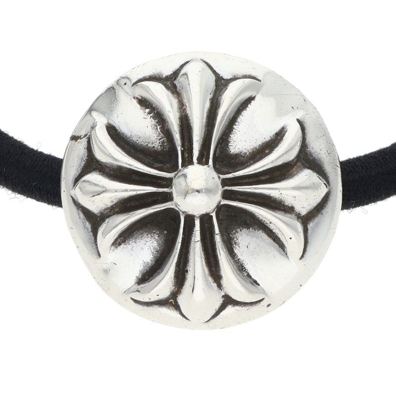 Chrome Hearts Crossball Button Silver Concho Hair Tie