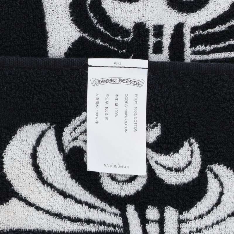 Chrome Hearts All-Over Logo Cotton Beach Towel Black/White