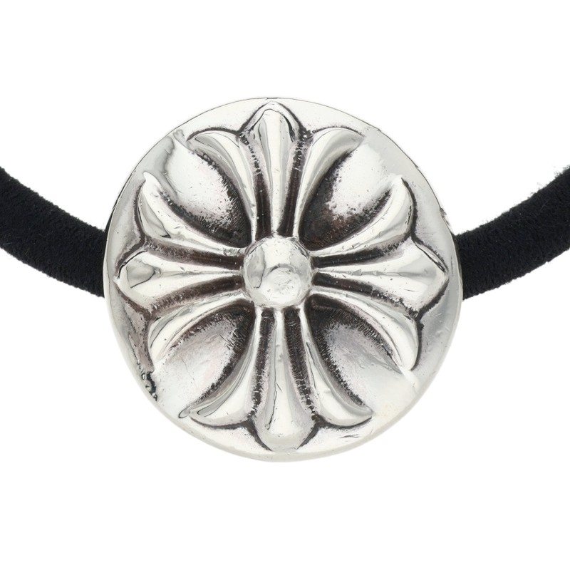 Chrome Hearts Silver Cross Ball Button Hair Tie