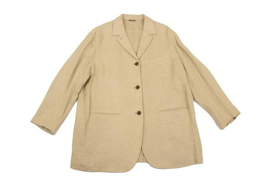 gigli Linen 3-Button Jacket Beige Size 38
