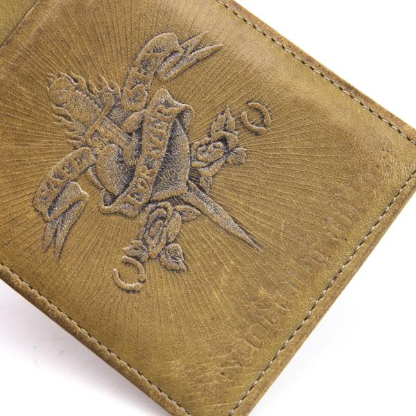 Jean Paul GAULTIER Tattoo Embossed Leather Card Holder Beige