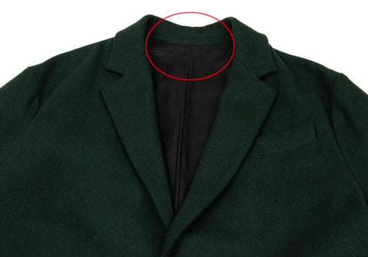 AMI Melton Wool Patch Pocket Chesterfield Coat Green Size S