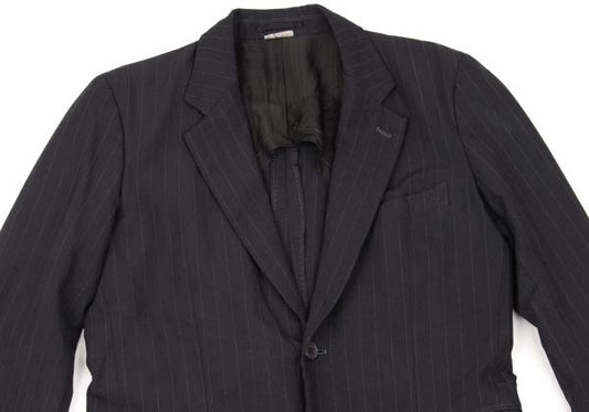 CDG Homme Deux Garment Dyed Poly Stripe Jacket Navy Size XS