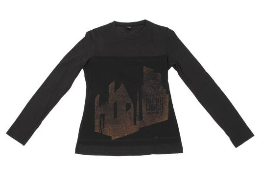 Jean Paul GAULTIER FEMME Glitter L/S Tee Charcoal Size 40
