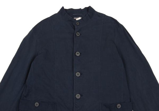 ISSEY MIYAKE MEN Cotton Jersey Mao Collar Jacket Navy Size M