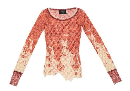 Jean Paul GAULTIER MAILLE FEMME Dot Print L/S Tee Size S
