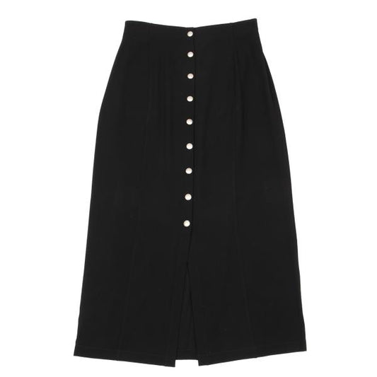 JIL SANDER Button Front Wool Maxi Skirt Black Size 38