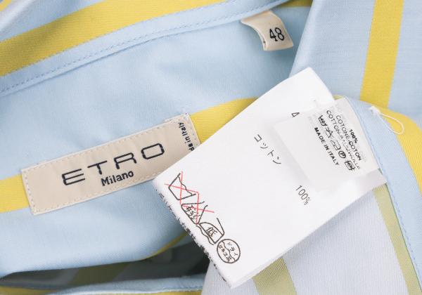 ETRO Point Embroidery Stripe Woven Jacket Blue Size 48