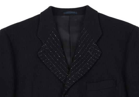 ISSEY MIYAKE MEN Wool Stitch Design Jacket Navy Size XL