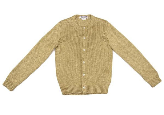 COMME des GARCONS Rayon Poly Lame Knit Cardigan Gold Size S