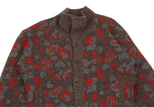 ISSEY MIYAKE MEN Silk Wool Jacquard Jacket Brown/Red Size F