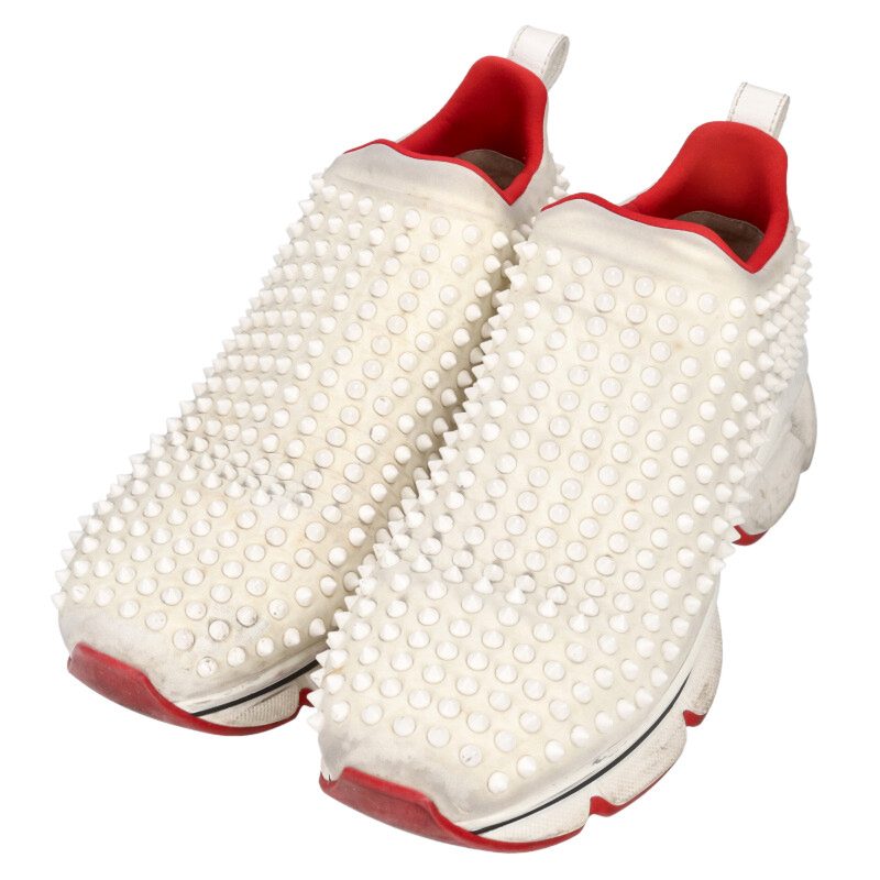 Christian Louboutin Spike Low-Top Sneakers White Size 10