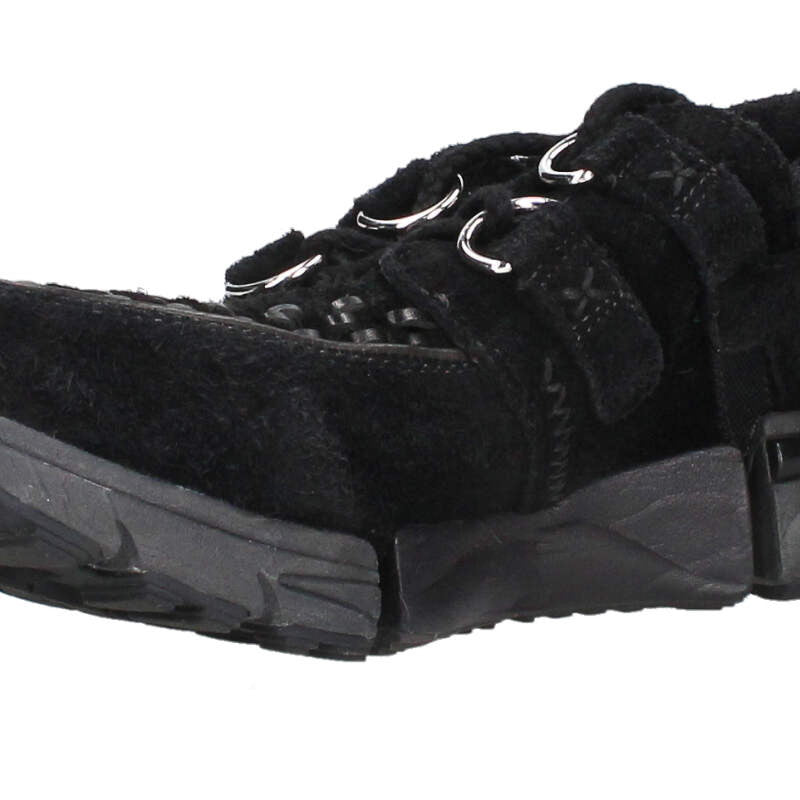 THE SALVAGES Suede Low-Cut Sneakers Black Size 7.5