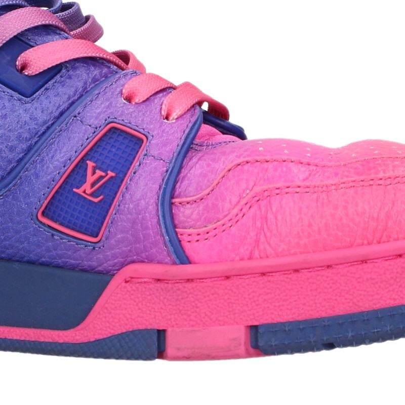 Louis Vuitton LV Leather Sneakers Pink x Blue Size 7