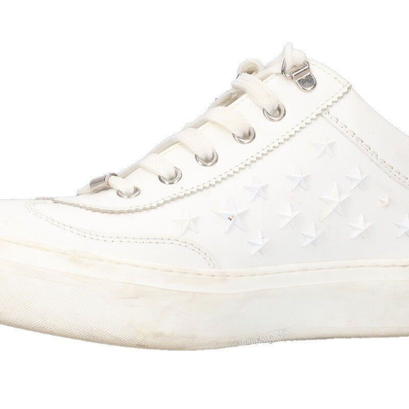 JIMMYCHOO Star Studded Low-Top Sneakers White Size 7.5