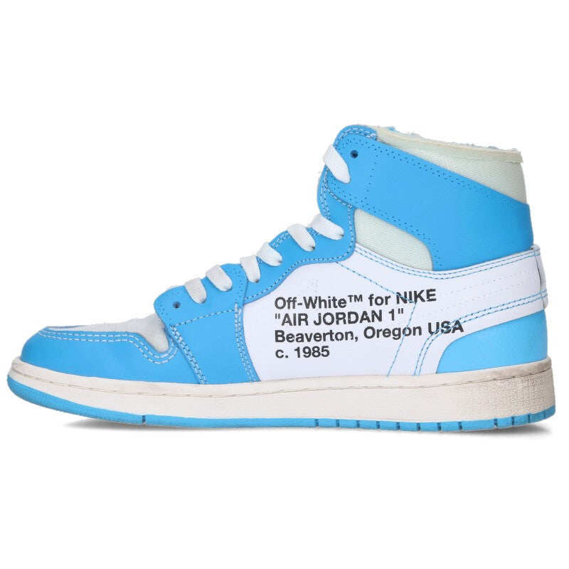 NIKE OFF-WHITE Air Jordan 1 UNC White Blue Size 9.5