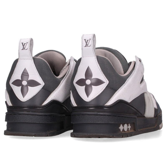 Louis Vuitton LV Leather Sneakers Gray x White Size 6.5