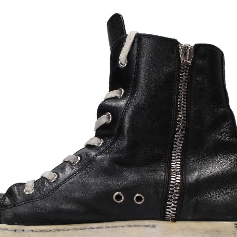 Rick Owens Ramones Leather High Top Sneakers Black Size 9.5