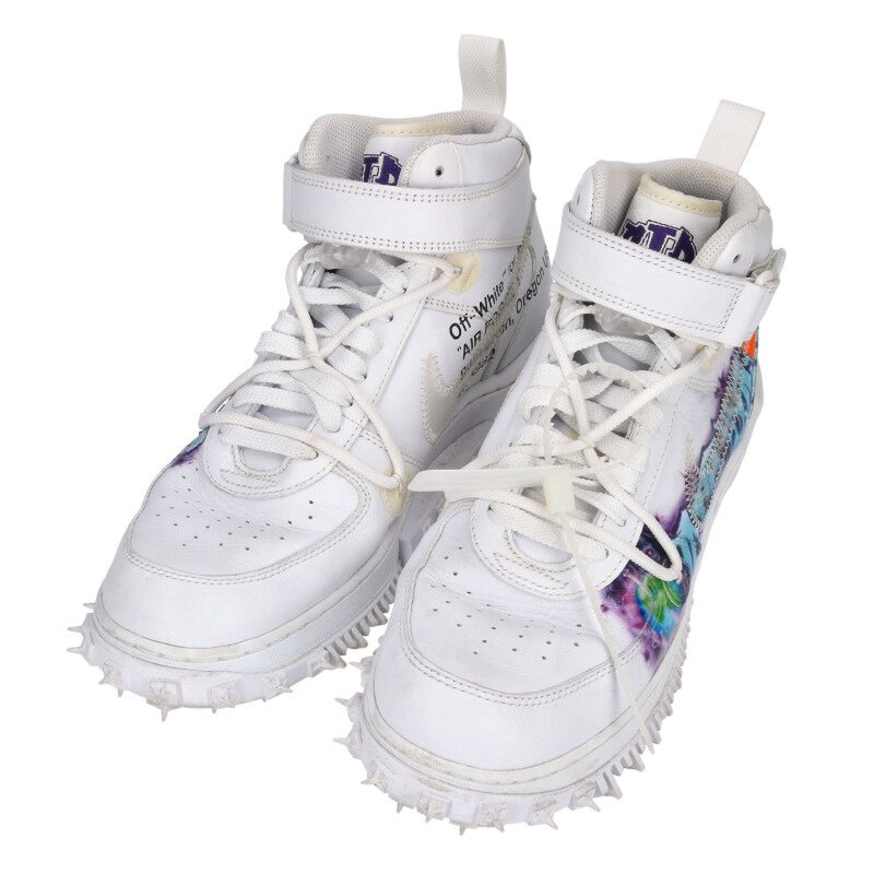 NIKE OFF-WHITE Air Force 1 Mid Graffiti White Size 10
